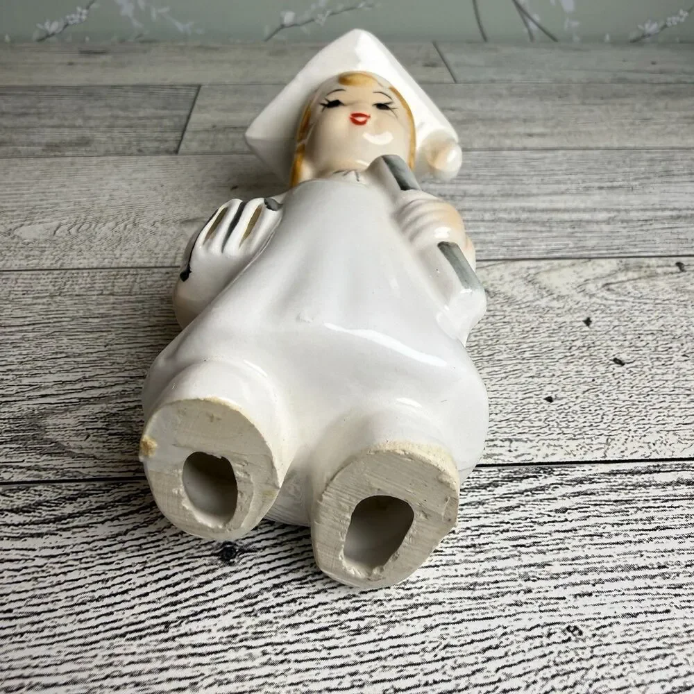 Vintage Graduate Graduation Girl Figurine Porcelain Ceramic Japan 1950s 4 Inch